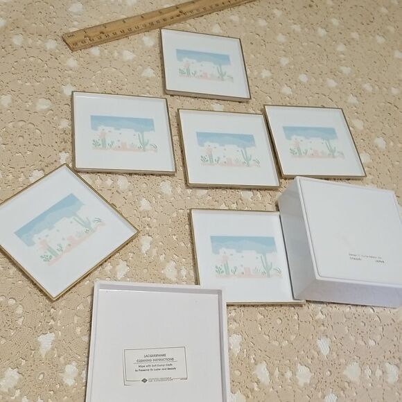 Southwestern Coasters by Otagiri, S/6 VINTAGE - Picture 7 of 7